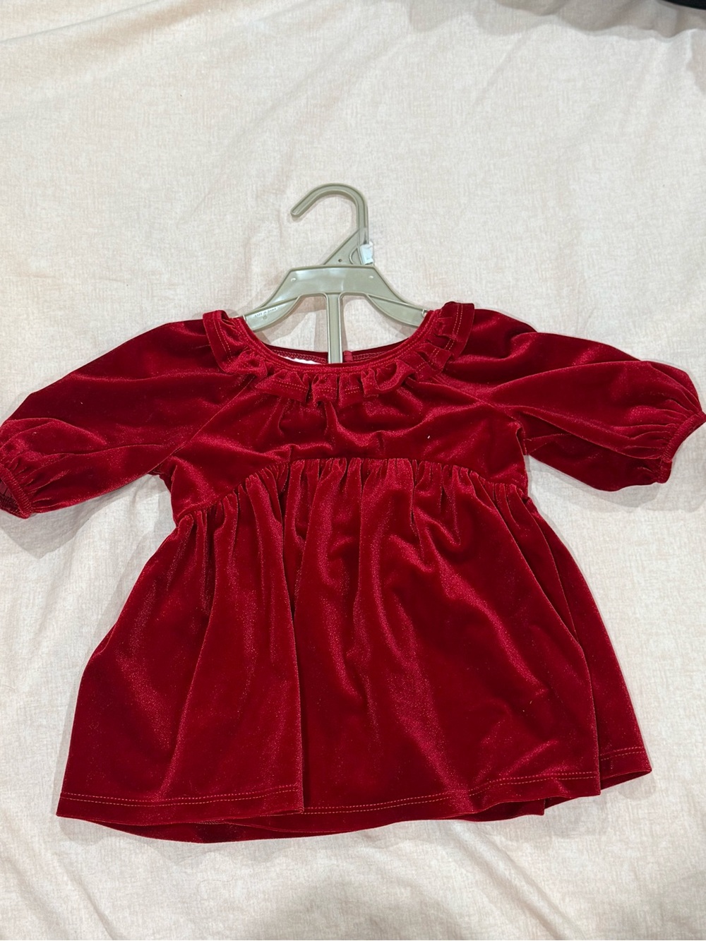 Bonnie Baby Red Velvet Infant Dress